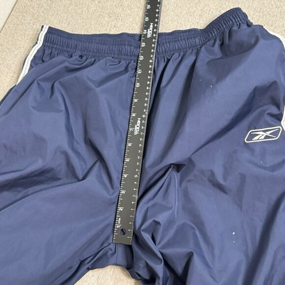 Vintage Reebok Track Pants L Women Blue Active Ankle Zip Logo Baggy 90s Y2K - Picture 5 of 12